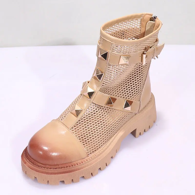 Mesh Breathable Ladies Boots Summer New Thick High-heeled Net Boots Women Martin Boots Zipper Fashion Women's Shoes Boots Women 
Mesh Breathable Ladies Boots Summer New Thick High-heeled Net Boots Women Martin Boots Zipper Fashion Women's Shoes Boots Women