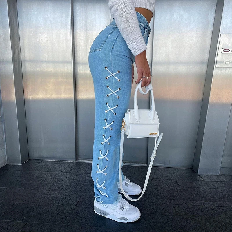 Fashion Jeans Women High Waist Denim Pants Side Bandage Straight Long Trousers Vintage Lace Up 90s Casual Streetwear Ladies Y2k
Fashion Jeans Women High Waist Denim Pants Side Bandage Straight Long Trousers Vintage Lace Up 90s Casual Streetwear Ladies Y2k