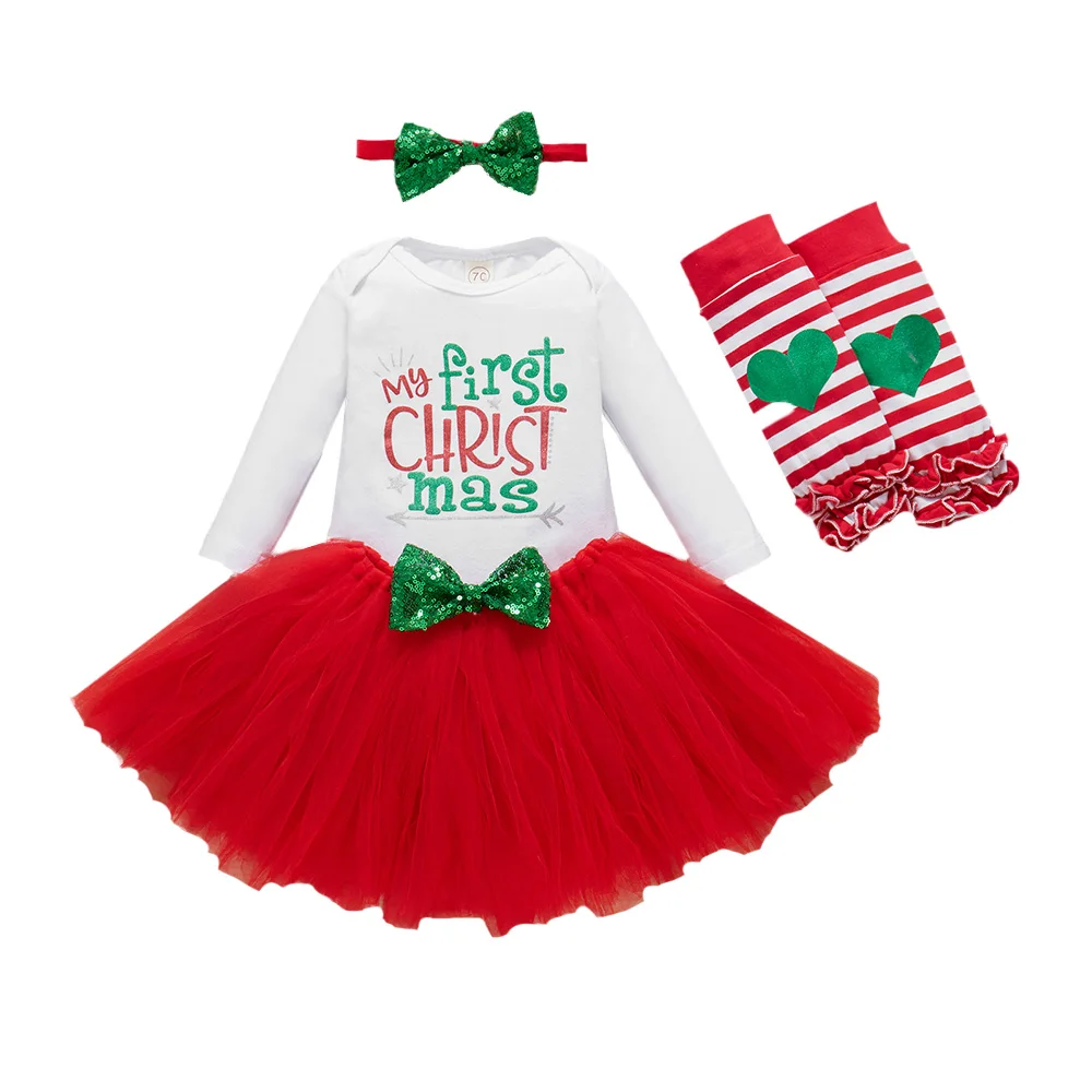 Chritstmas Baby Girls Casual Long Sleeve Round Neck Socks Skirt Letter Pullover Autumn Elastic Waist Bow Cotton 4 Piece Set
Chritstmas Baby Girls Casual Long Sleeve Round Neck Socks Skirt Letter Pullover Autumn Elastic Waist Bow Cotton 4 Piece Set