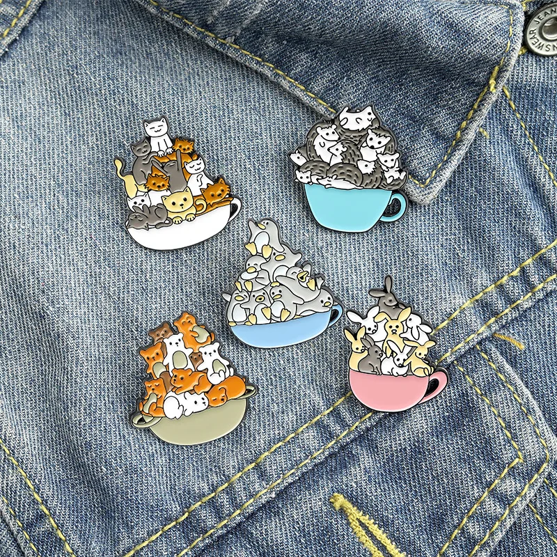Adorable A Cup of Cats Enamel Pin Cat Coffee Cup Mug Brooches Bag Lapel Pin Cartoon Animal Kitten Badge Jewelry Gift for Kids 
Adorable A Cup of Cats Enamel Pin Cat Coffee Cup Mug Brooches Bag Lapel Pin Cartoon Animal Kitten Badge Jewelry Gift for Kids