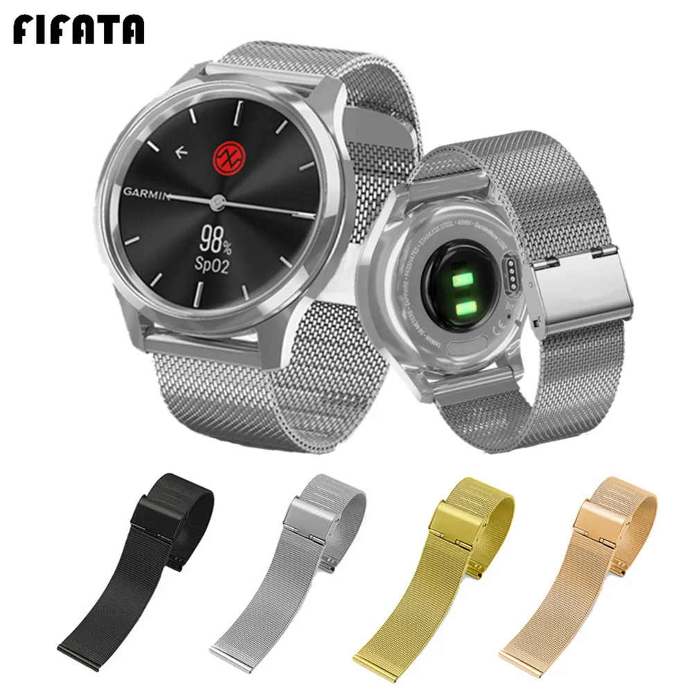 Металлический браслет FIFATA для смарт часов GarminMove Luxe & Style ремешок на запястье Amazfit