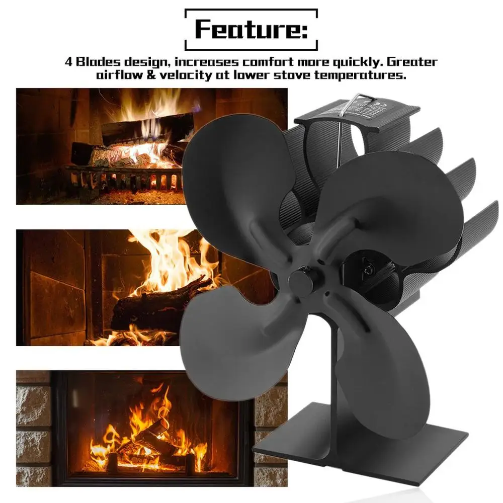 Mini Black Fireplace 4 Blade Heat Powered Stove Fan Log Wood Burner Eco Friendly Quiet Fan Home Efficient Heat Distribution
Mini Black Fireplace 4 Blade Heat Powered Stove Fan Log Wood Burner Eco Friendly Quiet Fan Home Efficient Heat Distribution