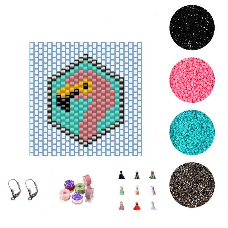 FAIRYWOO Flamingo Earring Accessories Miyuki DIY Jewelry Making Kit For Girls Handmade Animals Drop Earrings New Arrival Gifts
FAIRYWOO Flamingo Earring Accessories Miyuki DIY Jewelry Making Kit For Girls Handmade Animals Drop Earrings New Arrival Gifts