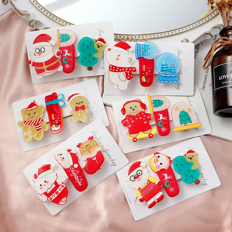 3Pcs Christma Hairpin Girls Santa claus and christmas tree Hair Accessories cartoon Cute Hairpins Fashion Headwear Gift
3Pcs Christma Hairpin Girls Santa claus and christmas tree Hair Accessories cartoon Cute Hairpins Fashion Headwear Gift