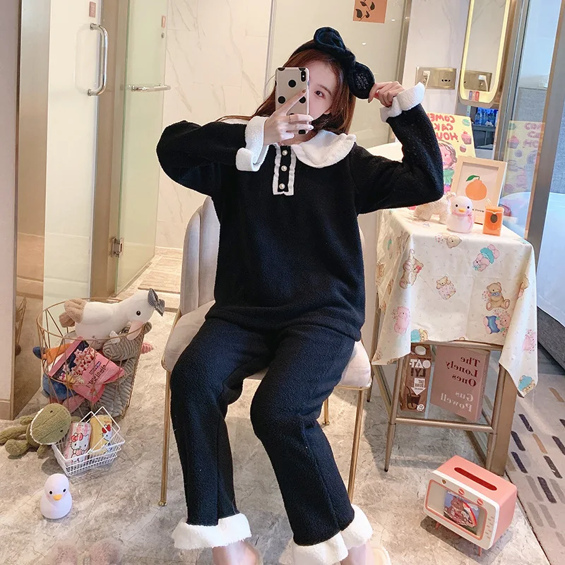 Foply Flannel Polar Fleece Pajamas For Women Harajuku Peter Pan Collar Pijama Anime Cosplay Maid Sleepwear Lady Pyjama Xmas New
Foply Flannel Polar Fleece Pajamas For Women Harajuku Peter Pan Collar Pijama Anime Cosplay Maid Sleepwear Lady Pyjama Xmas New
