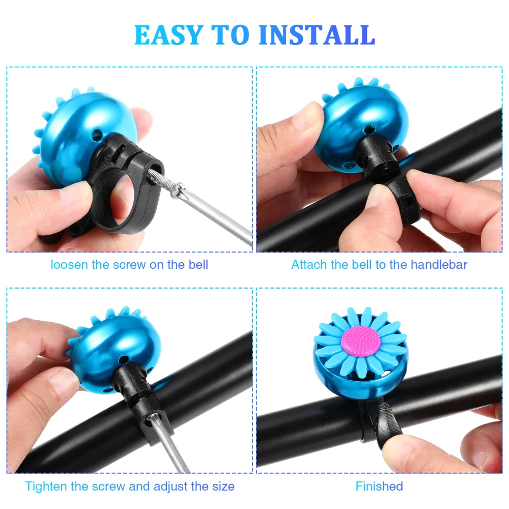 BESPORTBLE 2pcs Children Bike Bell Sunflower Shaped Bells Cycling Handlebar Ring Bell (Golden + Blue)
BESPORTBLE 2pcs Children Bike Bell Sunflower Shaped Bells Cycling Handlebar Ring Bell (Golden + Blue)
