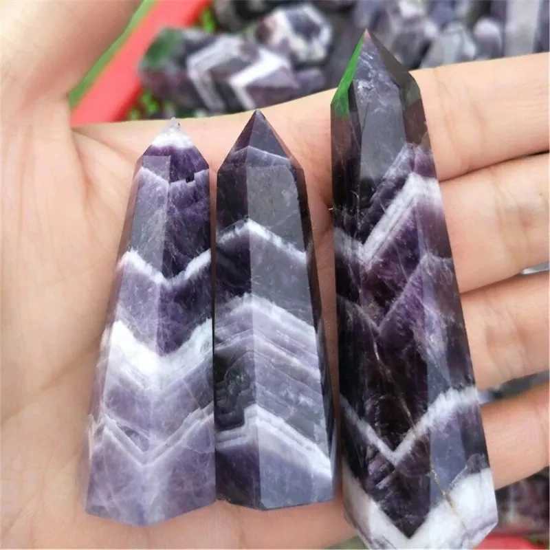 Natural Fantasy amethyst Crystal Colorful Striped Fluorite Quartz Crystal Stone Point Healing Hexagonal Wand Treatment Stone
Natural Fantasy amethyst Crystal Colorful Striped Fluorite Quartz Crystal Stone Point Healing Hexagonal Wand Treatment Stone