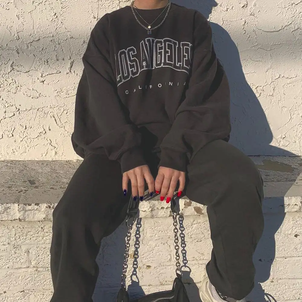 Свитшот с надписью Лос-Анджелес, пуловеры в стиле хип-хоп, круглый вырез, стандартный тренд, вязаный, унисекс
Свитшот с надписью Лос-Анджелес, пуловеры в стиле хип-хоп, круглый вырез, стандартный тренд, вязаный, унисекс
