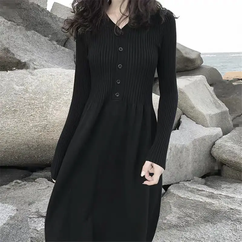 QWEEK Knitted Dress 2021 Autumn Knitwear Warm Casual Knit Bodycon Long Sleeve Office Ladies Dresses V-neck Button Chic Clothes
QWEEK Knitted Dress 2021 Autumn Knitwear Warm Casual Knit Bodycon Long Sleeve Office Ladies Dresses V-neck Button Chic Clothes