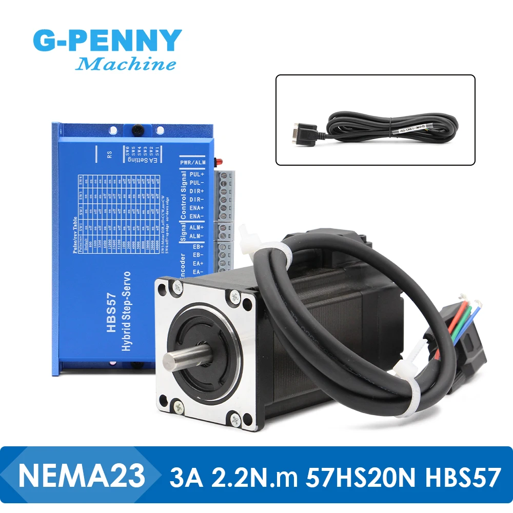 New Arrival! Nema23 closed loop stepper motor 2.2Nm HBS57 & 57HS20N Hybird Servo Driver 2 phase DC(16-70V) CNC router 3D printer
New Arrival! Nema23 closed loop stepper motor 2.2Nm HBS57 & 57HS20N Hybird Servo Driver 2 phase DC(16-70V) CNC router 3D printer