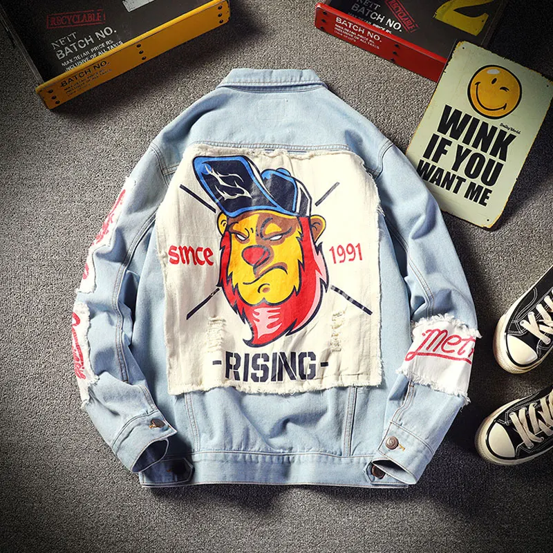 Street Spring & autumn Fashion Man with Patch Design Retro Print Denim Jacket Plus size Hip Hop Coat for Men Garments
Street Spring & autumn Fashion Man with Patch Design Retro Print Denim Jacket Plus size Hip Hop Coat for Men Garments