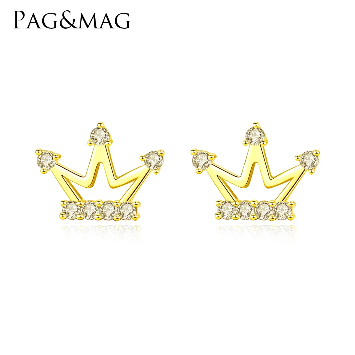 PAG & MAG Korean new S925 pure silver ear nail female simple cartoon lovely crown silver ear needle Earrings
PAG & MAG Korean new S925 pure silver ear nail female simple cartoon lovely crown silver ear needle Earrings