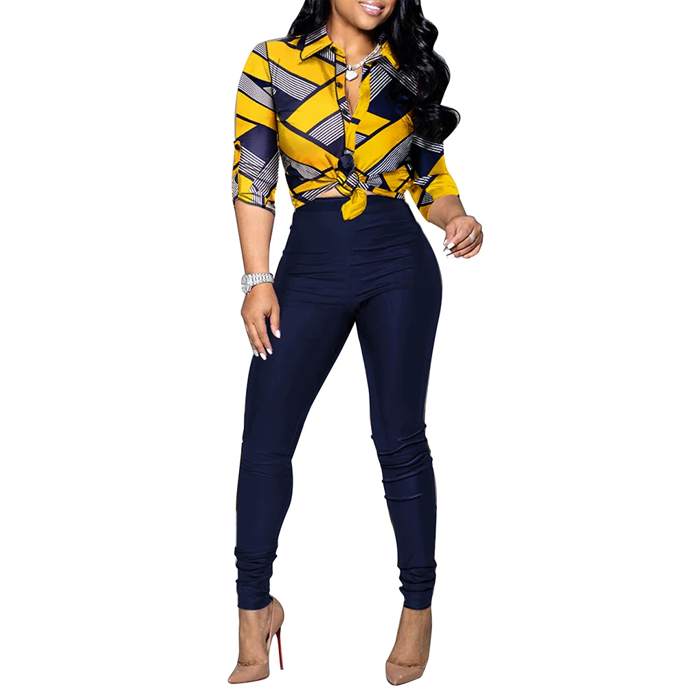 Casual Women Two Piece Print Set Slim Fit Streetwear Button Turn Down Collar T Shirt Half Sleeve Tops High Waist Long Pants
Casual Women Two Piece Print Set Slim Fit Streetwear Button Turn Down Collar T Shirt Half Sleeve Tops High Waist Long Pants