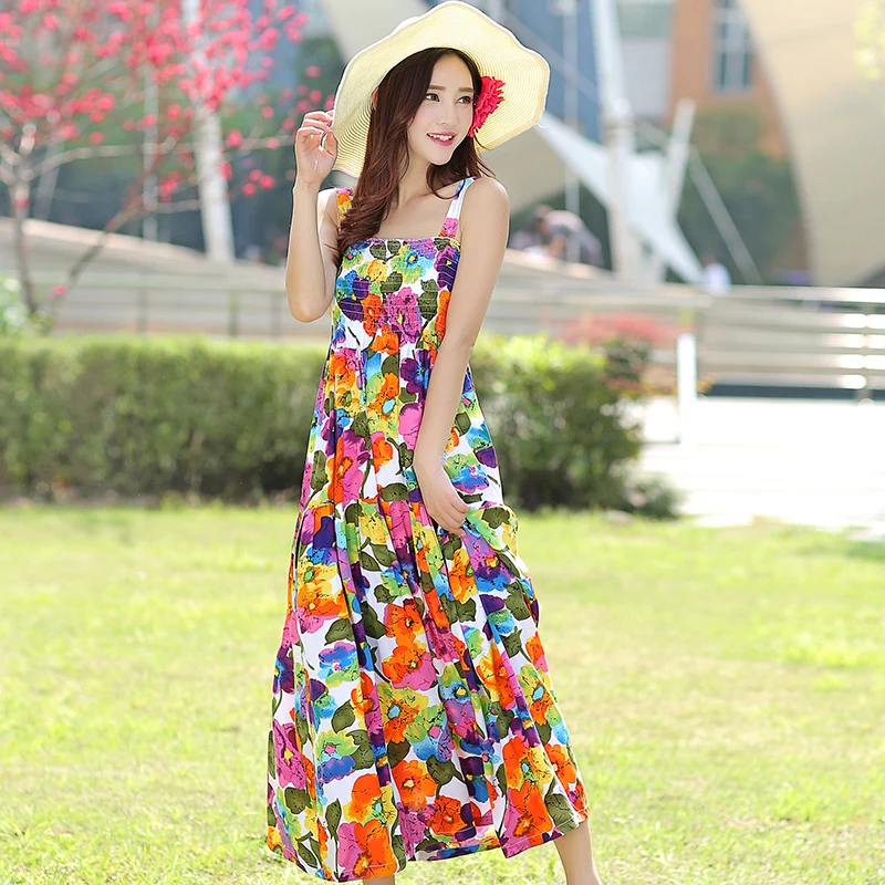 Women Bohemian Floral Print Ankle-Length Tunic Maxi Dress One Size New Ladies Sleeveless Loose Boho Beach Dress Female Vestidos
Women Bohemian Floral Print Ankle-Length Tunic Maxi Dress One Size New Ladies Sleeveless Loose Boho Beach Dress Female Vestidos