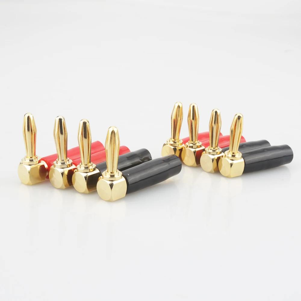 8PCS Gold plated Right Angle 4mm Banana Plug Audio Speaker Cable Connector Screw
8PCS Gold plated Right Angle 4mm Banana Plug Audio Speaker Cable Connector Screw
