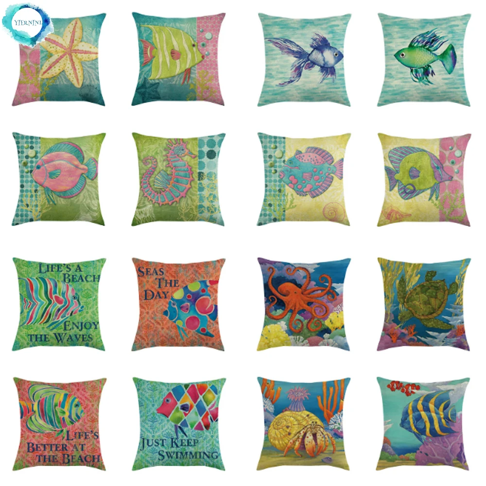 Summer Blue Ocean Soft Shell Bio Starfish Seahorse Octopus Print Cushion Cover Sofa Cotton Linen Decorative Pillowcase 45x45cm
Summer Blue Ocean Soft Shell Bio Starfish Seahorse Octopus Print Cushion Cover Sofa Cotton Linen Decorative Pillowcase 45x45cm