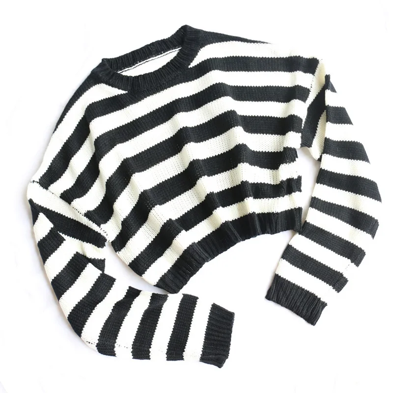 Vintage Striped Gothic Sweaters Punk Style Oversize Long Sleeve O-neck Women Pullovers Fashion Winter Streetwear Tops
Vintage Striped Gothic Sweaters Punk Style Oversize Long Sleeve O-neck Women Pullovers Fashion Winter Streetwear Tops