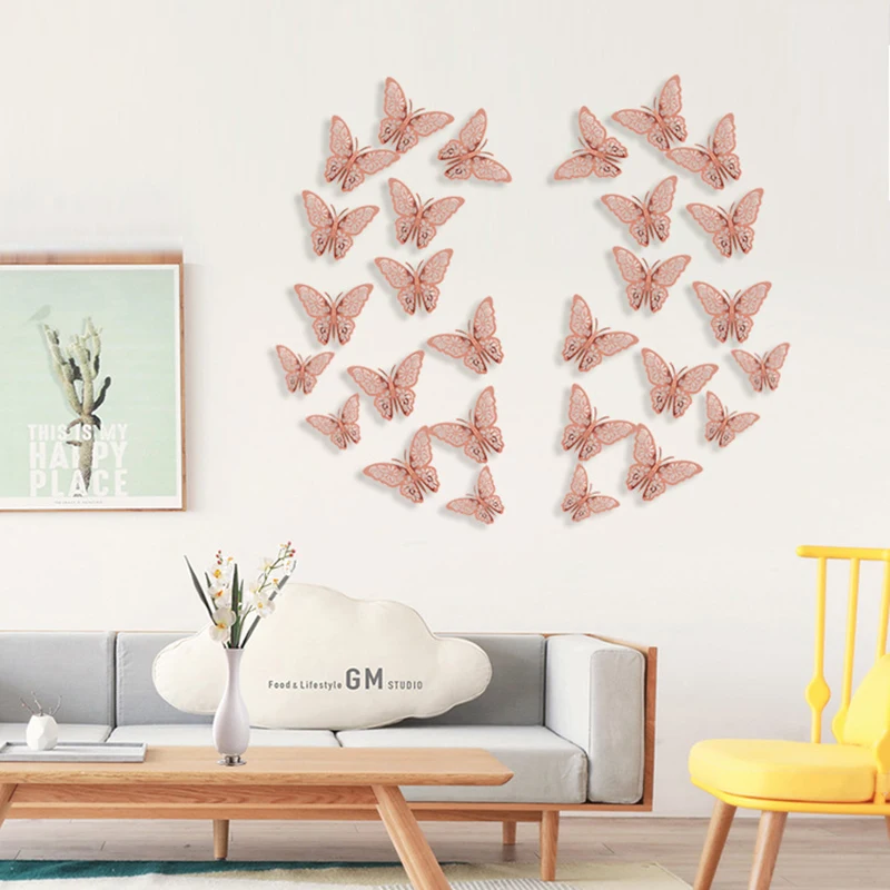 Fashion Creative DIY Butterflies Fridge Stickers 12Pcs 3D Hollow Butterfly Wall Sticker Practical Popular Kids Room Decorations
Fashion Creative DIY Butterflies Fridge Stickers 12Pcs 3D Hollow Butterfly Wall Sticker Practical Popular Kids Room Decorations