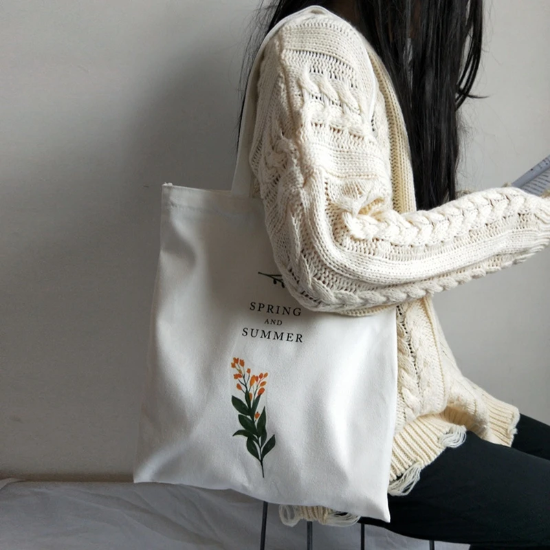 Handbags for Women Canvas Shoulder Bag Flowers Printing Shopping Bag Lady Handbag Eco Reusable Large Tote Shopper Bags
Handbags for Women Canvas Shoulder Bag Flowers Printing Shopping Bag Lady Handbag Eco Reusable Large Tote Shopper Bags
