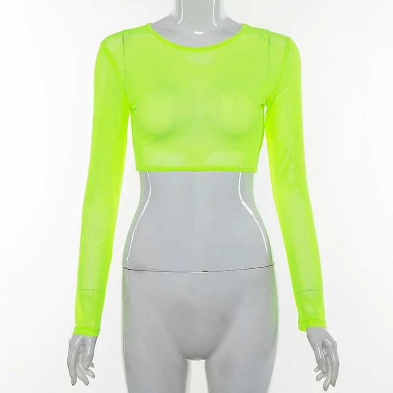 2021 Summer Women's Fashion New Long Sleeve Top Crops Navel Round Neck Mesh Sexy See-through Base Shirt T-shirt
2021 Summer Women's Fashion New Long Sleeve Top Crops Navel Round Neck Mesh Sexy See-through Base Shirt T-shirt