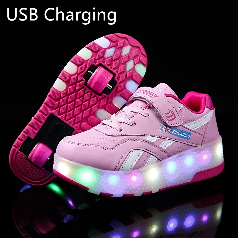 Two Wheels Luminous Sneakers USB Charging Led Light Roller Skate Shoes for Children Kids Shoes Boys Girls Shoes Light Up shoese
Two Wheels Luminous Sneakers USB Charging Led Light Roller Skate Shoes for Children Kids Shoes Boys Girls Shoes Light Up shoese