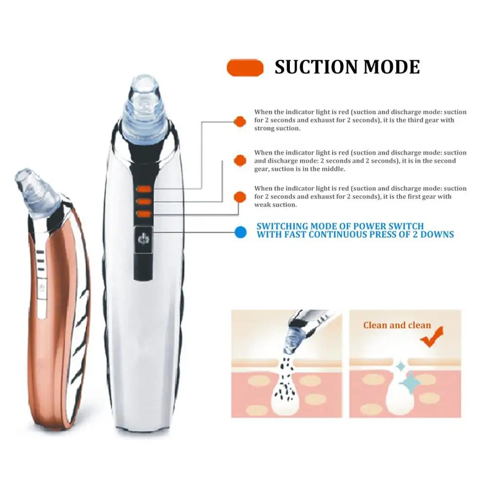 Vacuum Blackhead Acne Cleaner Pore Remover Electric Skin Facial Cleanser Care Acne Suction Facial Cleaning Tool 
Vacuum Blackhead Acne Cleaner Pore Remover Electric Skin Facial Cleanser Care Acne Suction Facial Cleaning Tool