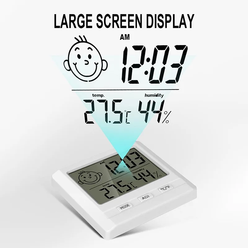 New Thermometer Hygrometer Automatic Electronic Temperature Humidity Monitor Clock Meter For Indoor Children Room Home
New Thermometer Hygrometer Automatic Electronic Temperature Humidity Monitor Clock Meter For Indoor Children Room Home