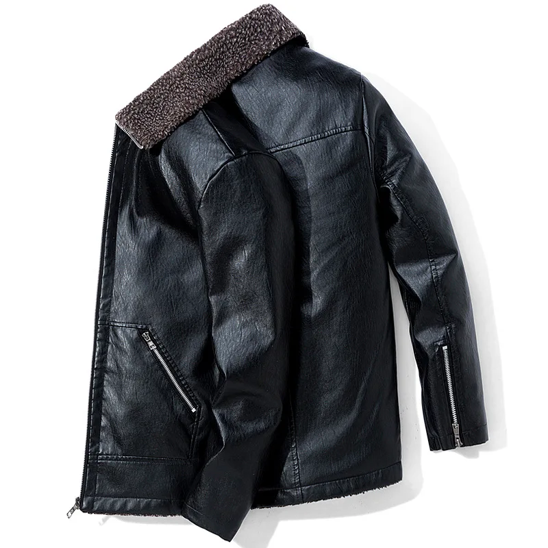 Men Leather Jacket Cashmere BLack Coat Loose Casual Top Leather Jacket Autumn and Winter Slim Fit Handsome Large Plush Coat
Men Leather Jacket Cashmere BLack Coat Loose Casual Top Leather Jacket Autumn and Winter Slim Fit Handsome Large Plush Coat