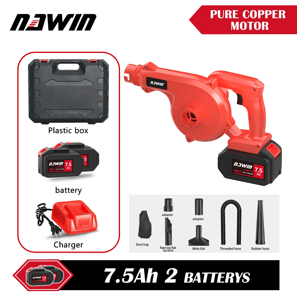 NAWIN Cordless Electric Air Blower Vacuum Cleannig Blower Blowing & Suction Leaf Dust Collector For 20V Battery
NAWIN Cordless Electric Air Blower Vacuum Cleannig Blower Blowing & Suction Leaf Dust Collector For 20V Battery