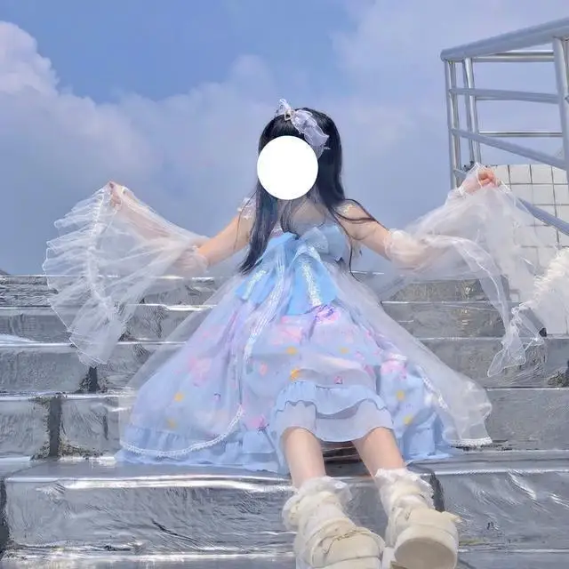 Fashion fashion design Lolita deep sea jellyfish dress sweet jsk suspender dress women
Fashion fashion design Lolita deep sea jellyfish dress sweet jsk suspender dress women