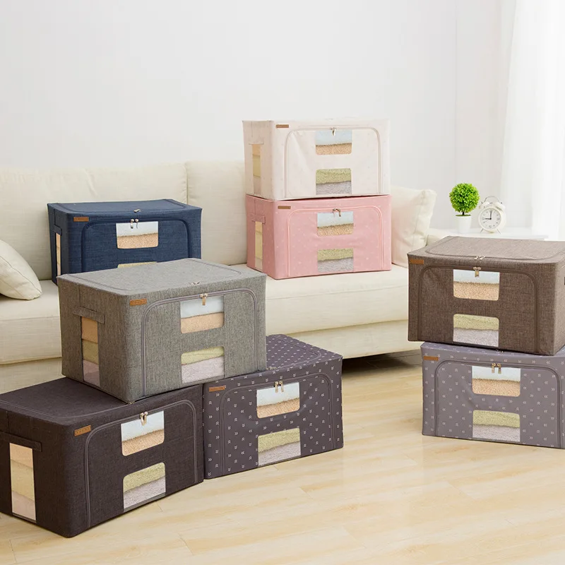 40/66/80L Waterproof Oxford Cloth Home Storage Box Steel Frame Clothing Quilt Storage Box Collapsible Large Capacity Storage Box
40/66/80L Waterproof Oxford Cloth Home Storage Box Steel Frame Clothing Quilt Storage Box Collapsible Large Capacity Storage Box