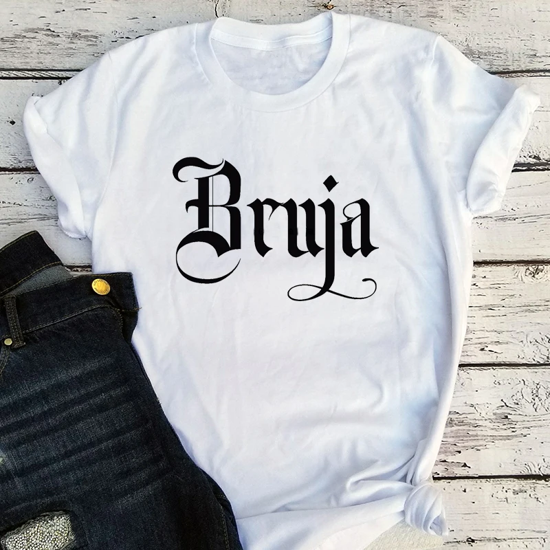 Футболка Bruja женская с графическим принтом Готическая винтажная одежда надписью