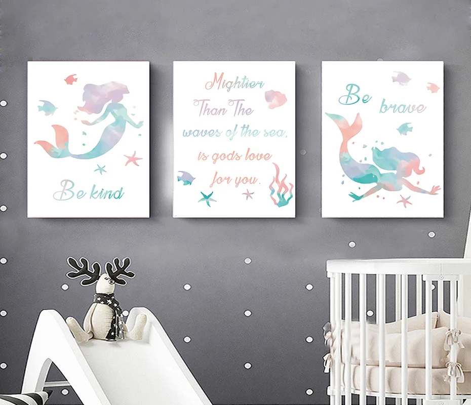 Cartoon Mermaid Painting Core Girl Bedroom Wall Decoration Mermaid Painting Mural Modern Decorative Painting
Cartoon Mermaid Painting Core Girl Bedroom Wall Decoration Mermaid Painting Mural Modern Decorative Painting