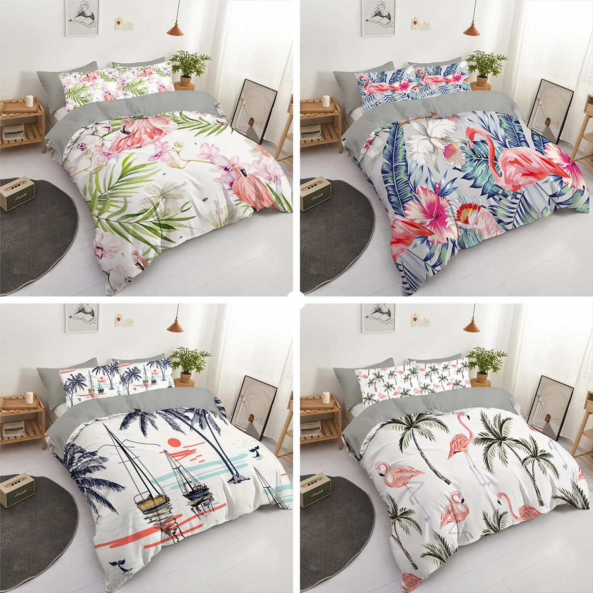 3D Luxury Palm Tree Duvet Cover Queen King Size Colorful Flamingo Printed Bedding Set Home Textile Quilt Cover With Pillowcase
3D Luxury Palm Tree Duvet Cover Queen King Size Colorful Flamingo Printed Bedding Set Home Textile Quilt Cover With Pillowcase