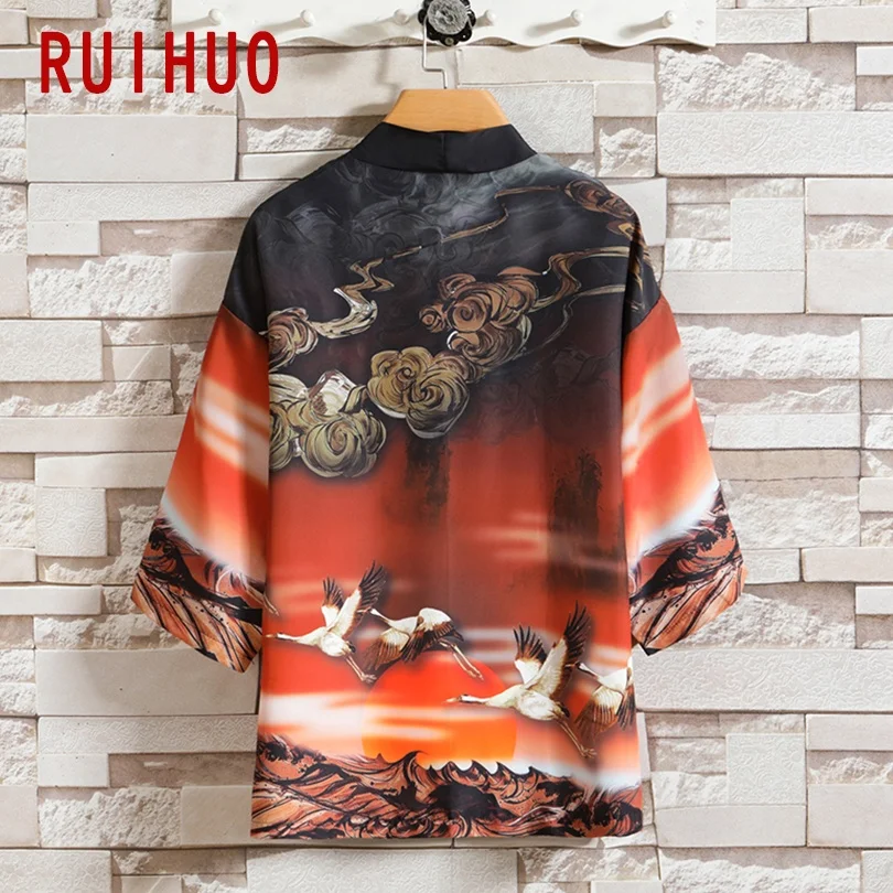 RUIHUO Print Kimono Men Clothing Summer Harajuku Kimono Cardigans Tops Short Sleeve Shirts For Men M-5XL 2021 New Arrivals
RUIHUO Print Kimono Men Clothing Summer Harajuku Kimono Cardigans Tops Short Sleeve Shirts For Men M-5XL 2021 New Arrivals