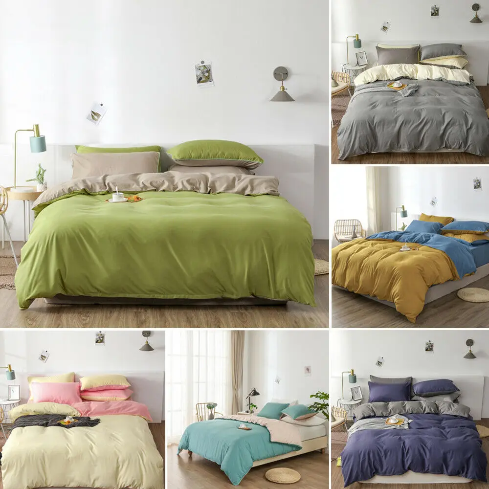 Reversible Comforter Quilt Soft Duvet Cover With Pillowcase Solid Color Bedding Set Twin Queen King Full All Size Home Decor New
Reversible Comforter Quilt Soft Duvet Cover With Pillowcase Solid Color Bedding Set Twin Queen King Full All Size Home Decor New