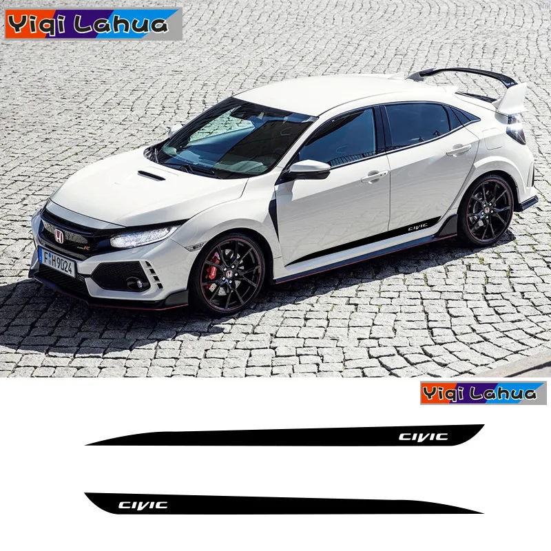 2 PCS Car Side Stripes Side Skirts Graphics Vinyl Sticker Decals Racing Sport Car Stickers For Honda Civic 
2 PCS Car Side Stripes Side Skirts Graphics Vinyl Sticker Decals Racing Sport Car Stickers For Honda Civic
