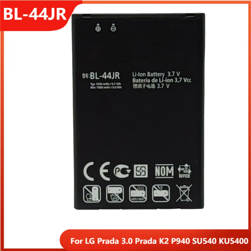 

Original Phone Battery BL-44JR For LG Prada 3.0 Prada K2 P940 SU540 KU5400 BL-44JR Replacement Rechargable Batteries 1540mAh