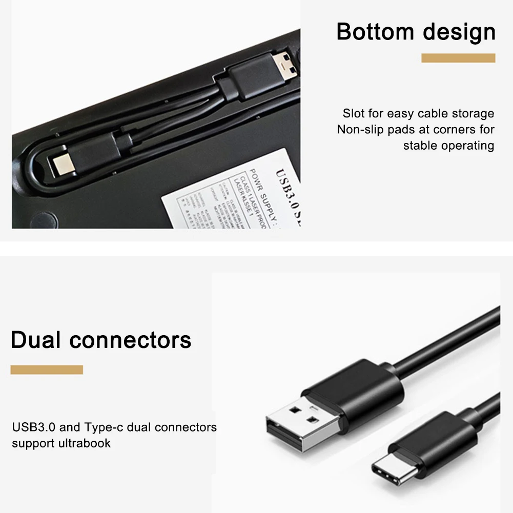 External DVD Drive USB 3.0/USB-C Dual Connectors Portable Blue-Ray CD/DVD Player Burner for Laptop PC Windows XP/7/8 Mac OS
External DVD Drive USB 3.0/USB-C Dual Connectors Portable Blue-Ray CD/DVD Player Burner for Laptop PC Windows XP/7/8 Mac OS