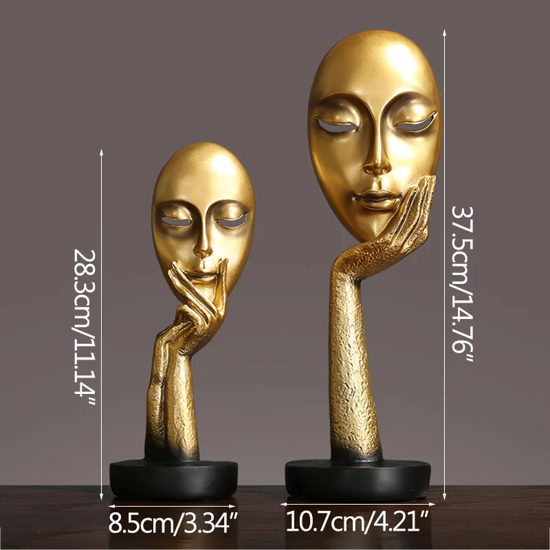 Nordic Luxury Mask Sculpture Decoration Ornaments Creative Living Room TV Cabinet Decoration Artwork Desktop Display Crafts Gift
Nordic Luxury Mask Sculpture Decoration Ornaments Creative Living Room TV Cabinet Decoration Artwork Desktop Display Crafts Gift
