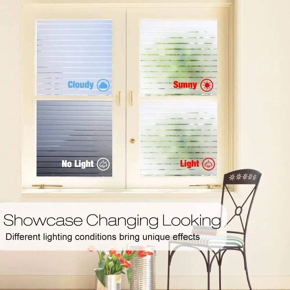 BUNPIG Frosted Privacy Window Film Static Cling Decorative Glass Sticker Non Adhesive Vinyl Window Cling for Home Office Stripe
BUNPIG Frosted Privacy Window Film Static Cling Decorative Glass Sticker Non Adhesive Vinyl Window Cling for Home Office Stripe
