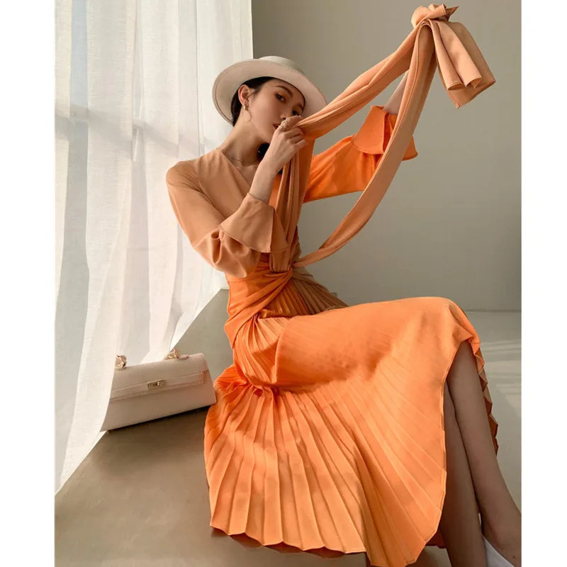 XUXI Women , Belt, Stitching, Long Sleeves, Dress, Temperament, Fashion, Knee-length, Dresses, Pleated, Spring Autumn 2021 E104
XUXI Women , Belt, Stitching, Long Sleeves, Dress, Temperament, Fashion, Knee-length, Dresses, Pleated, Spring Autumn 2021 E104