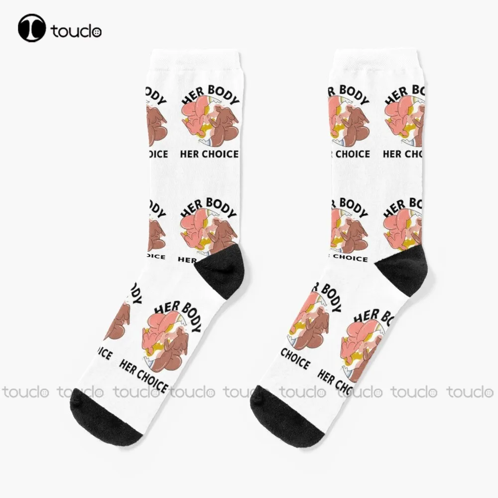 

Her Body Her Choice Womens Choice Pro Women Lady Liberty Feminist Movement Socks Men'S Socks 360° Digital Print Fashion New