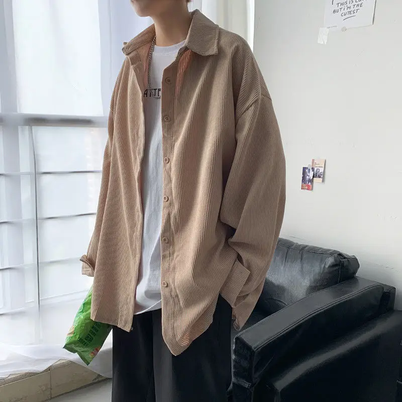 Men's Shirt Casual Korean Ruffian Handsome Corduroy Jacket Ins Trend All-Match Hong Kong Style Autumn Long-Sleeved Jersey 2020
Men's Shirt Casual Korean Ruffian Handsome Corduroy Jacket Ins Trend All-Match Hong Kong Style Autumn Long-Sleeved Jersey 2020