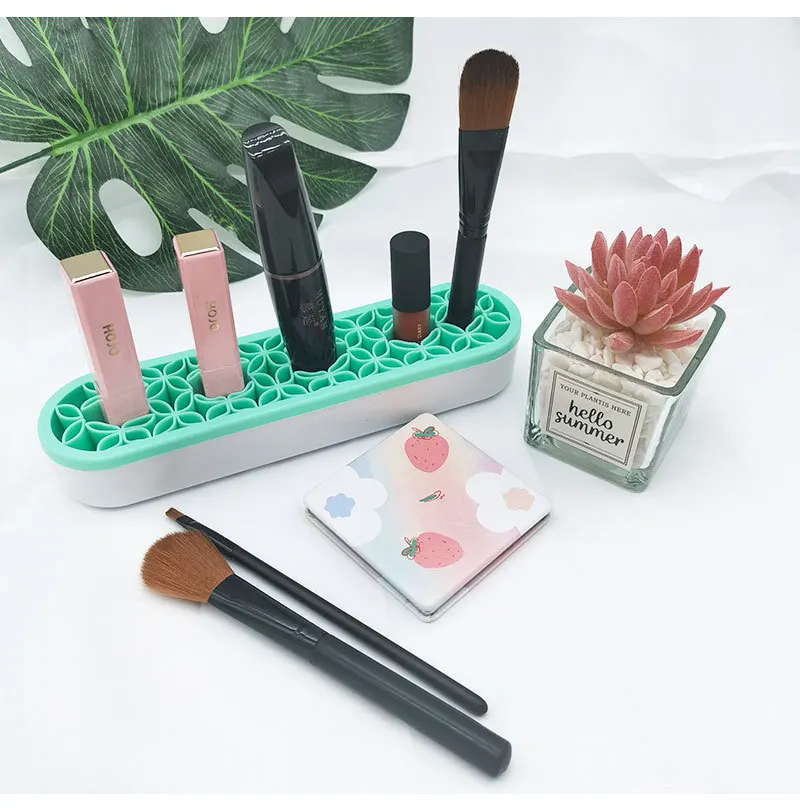 Desktop Storage Box Silicone Cosmetic Storage Lipstick Eyebrow Pencil Makeup Brush Storage Rack 
Desktop Storage Box Silicone Cosmetic Storage Lipstick Eyebrow Pencil Makeup Brush Storage Rack