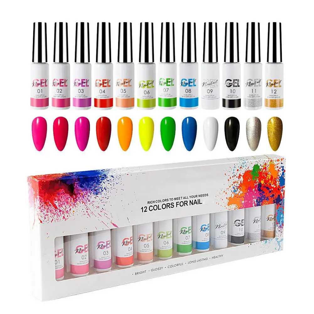 

Краска ed набор гель-лаков для ногтей лакокрасочный эластичный гель для рисования УФ светодиодный гель лак для рисования ногтей для линии кр...