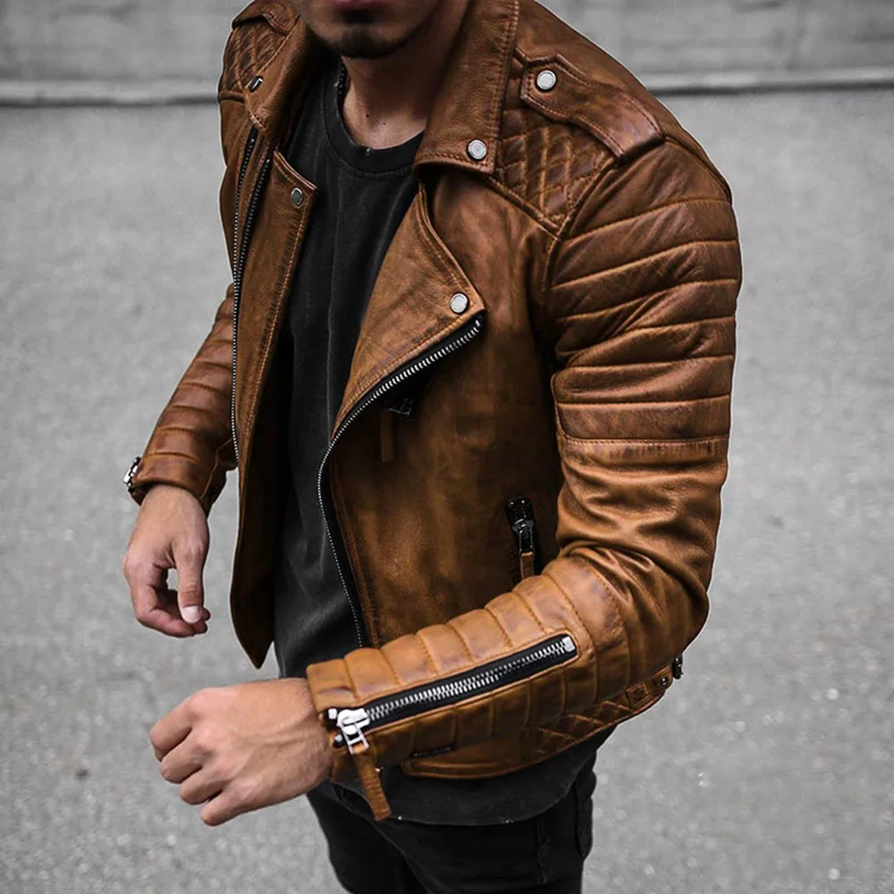 2022 Spring And Autumn Fashion Slim Lapel Motorcycle Men's Leather Jacket Winter Zipper Punk Simplicity Casual Chic Male Outwear
2022 Spring And Autumn Fashion Slim Lapel Motorcycle Men's Leather Jacket Winter Zipper Punk Simplicity Casual Chic Male Outwear