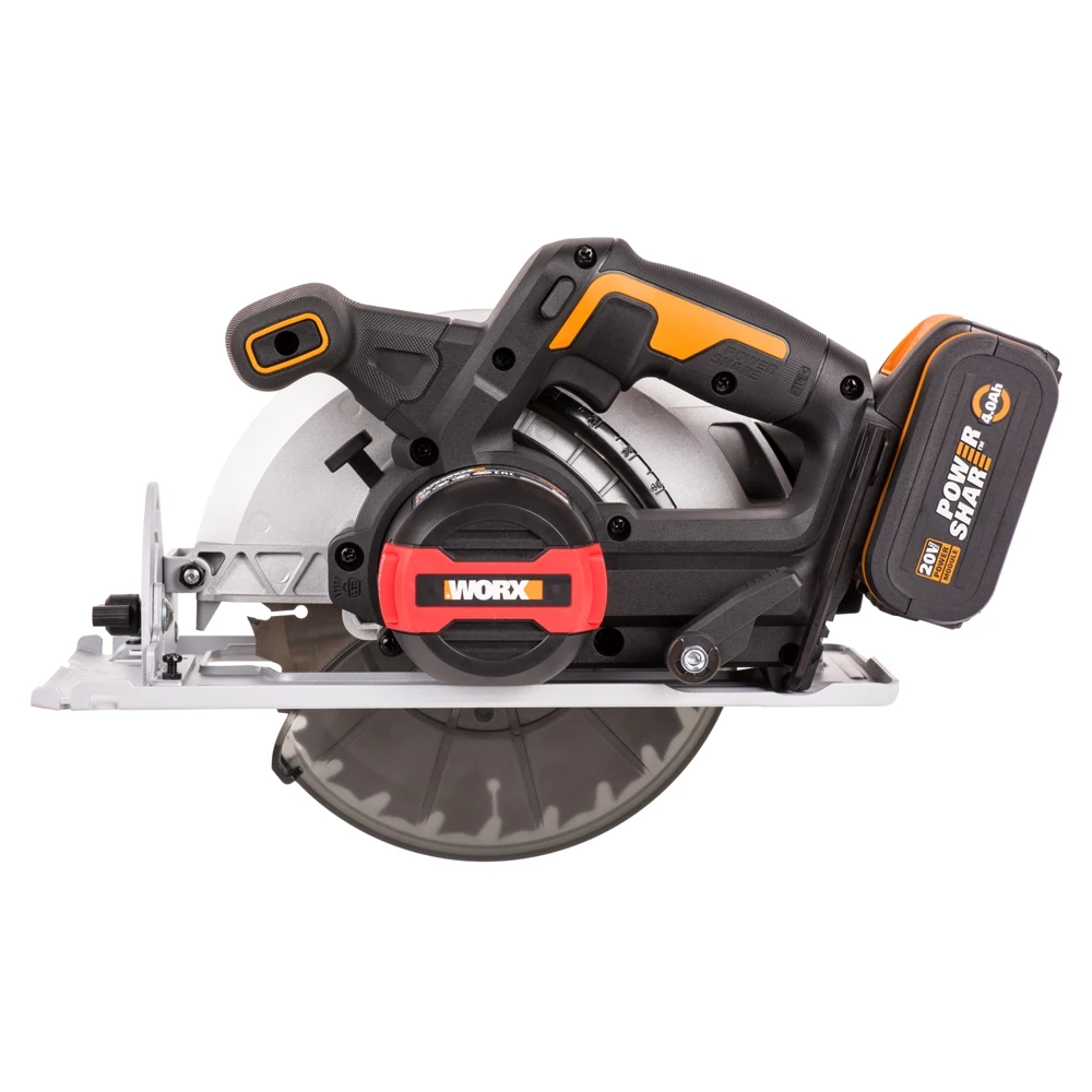 Циркулярная пила аккумуляторная бесщеточная WORX WX520 20В 190 мм 4Ач х1 ЗУ 2А сумка