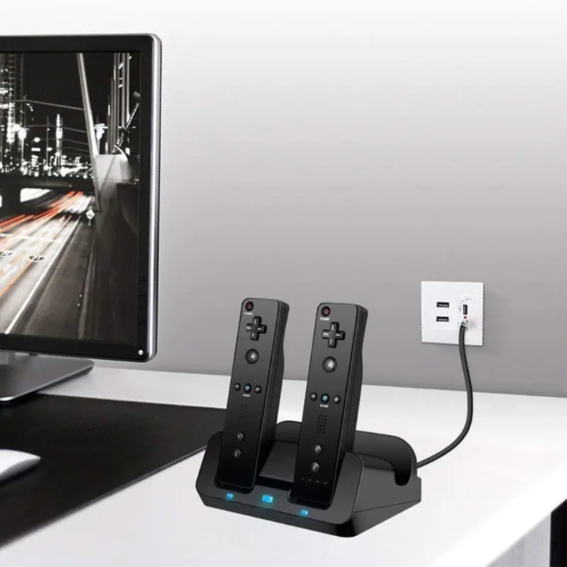 Charging Station Dock Stand Charger for Wii Remote Controller for Wii U Gamepad with Batteries and USB Charging Cord
Charging Station Dock Stand Charger for Wii Remote Controller for Wii U Gamepad with Batteries and USB Charging Cord