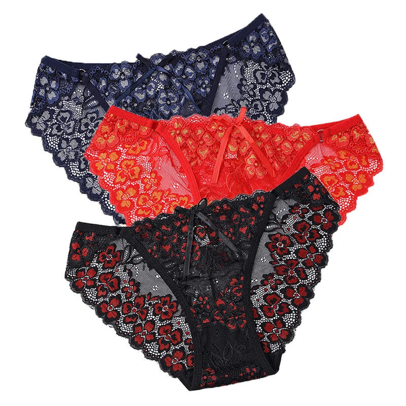 3pcs Sexy Underwear Lace Briefs Transparent Super Thin Temptation Thong Women Panties Underpant
3pcs Sexy Underwear Lace Briefs Transparent Super Thin Temptation Thong Women Panties Underpant